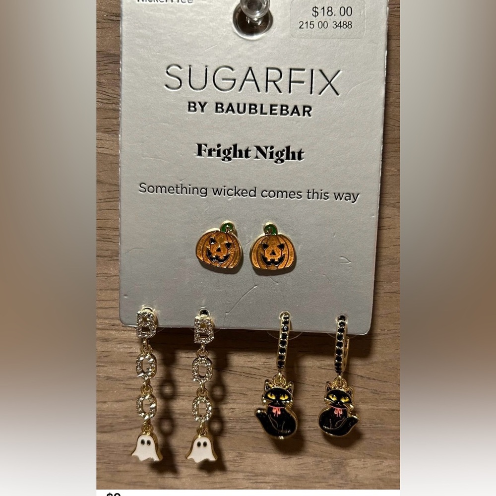 NWT Sugarfix by BaubleBar Fright Night Earrings Set